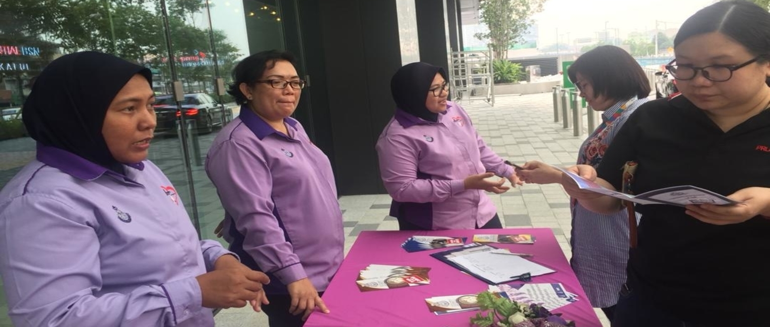 Info booth on safety talks, introductions to PDRM programmes, the new Volunteer Smartphone Patrol (VSP) app & Amanita.