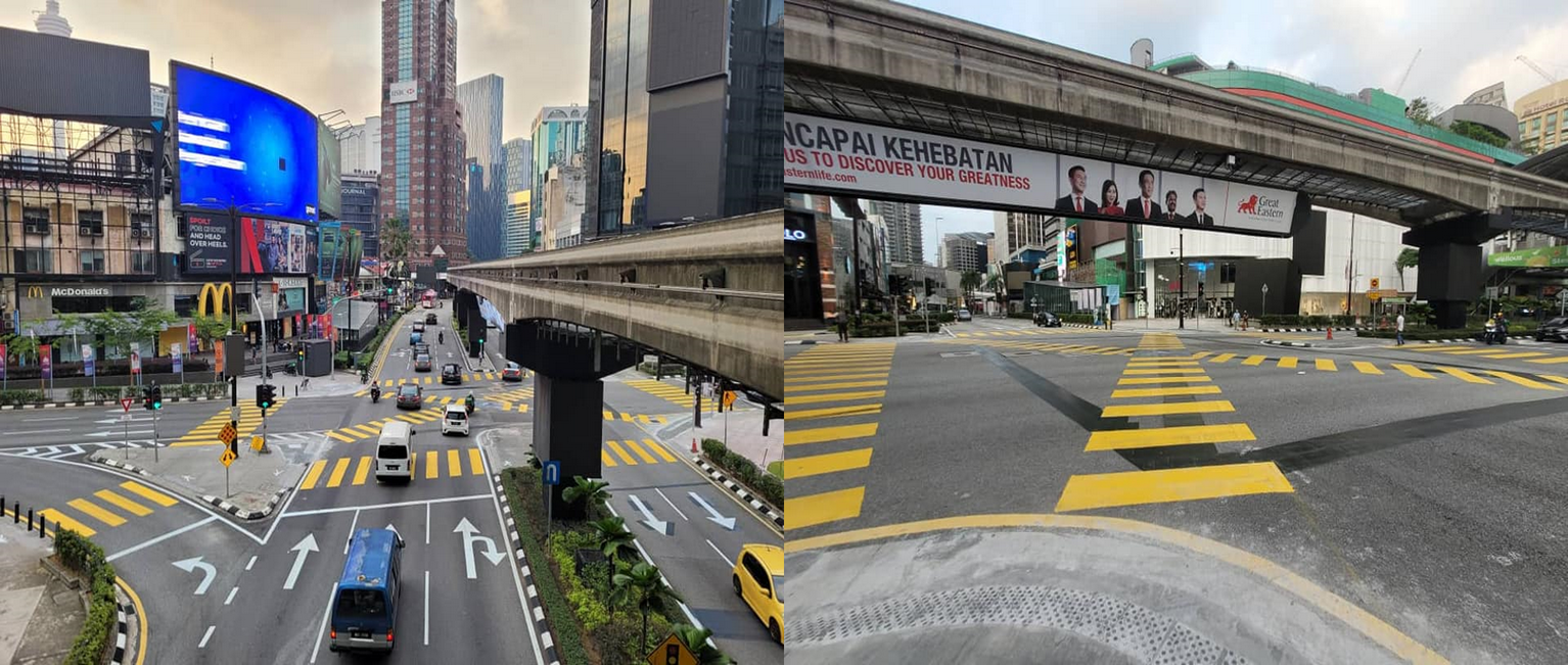Pedestrian scramble crossing in Bukit Bintang