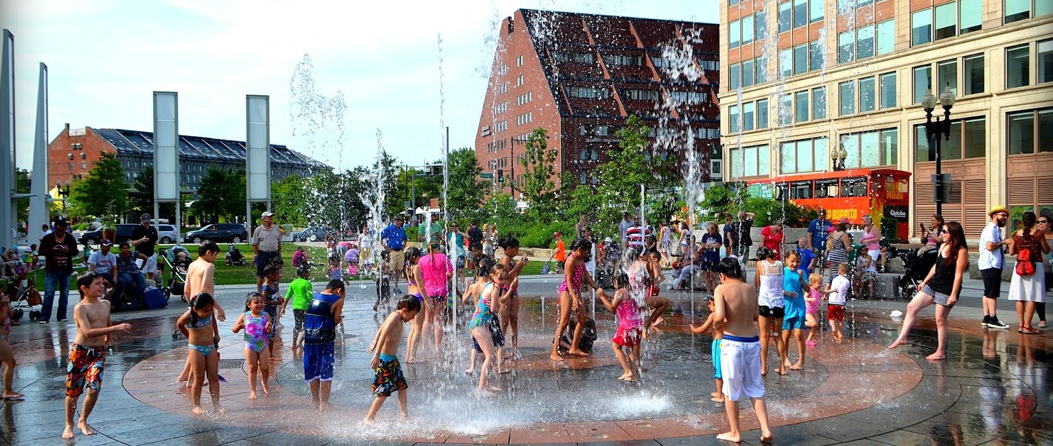 Rings Fountain, Rose Kennedy Greenway in Boston