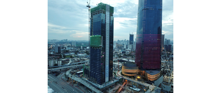 A closer look of Affin Bank’s 43-storey office tower which is expected to be completed in 2021.