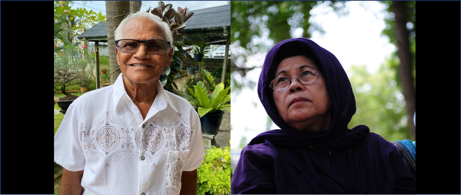 From left; Mukundan Sanku Pillai, Fatima Alwee