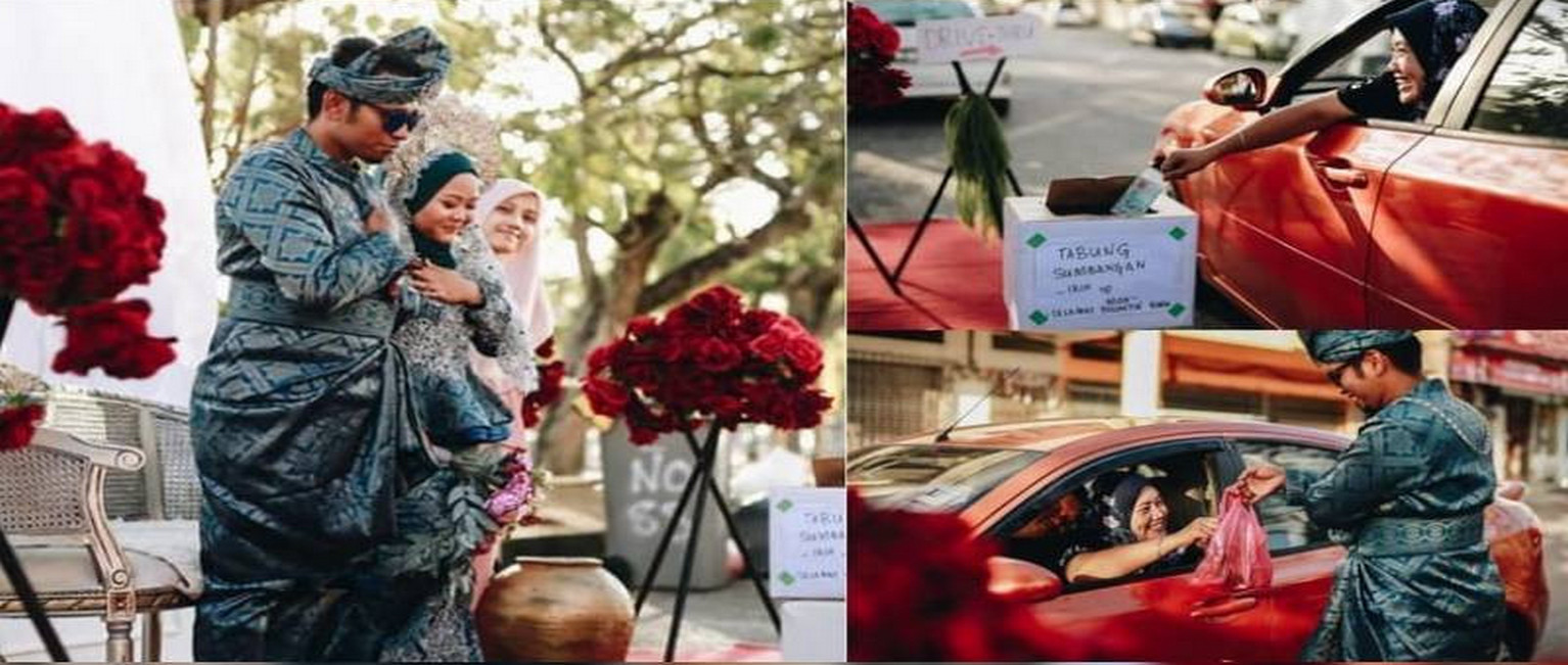 A Malaysian couple drive-through wedding 
