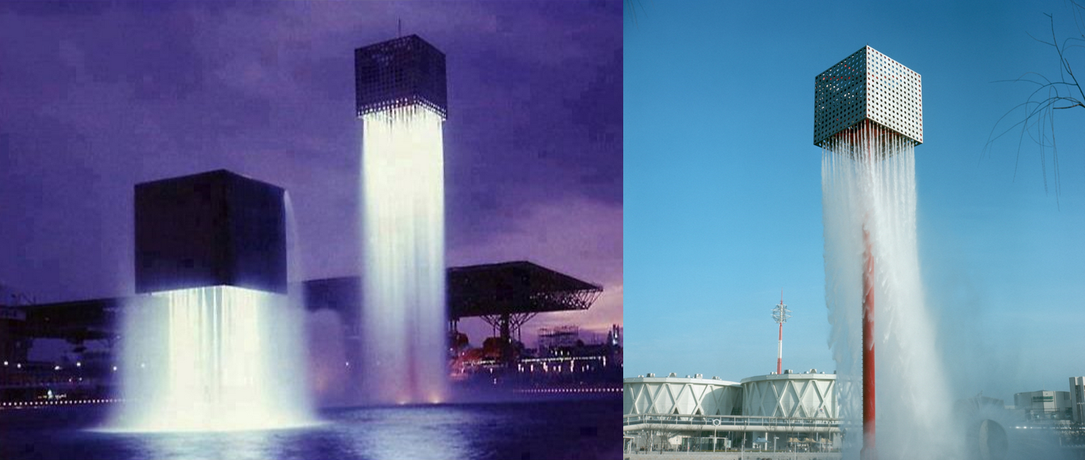 Nine Floating Fountains in Osaka
