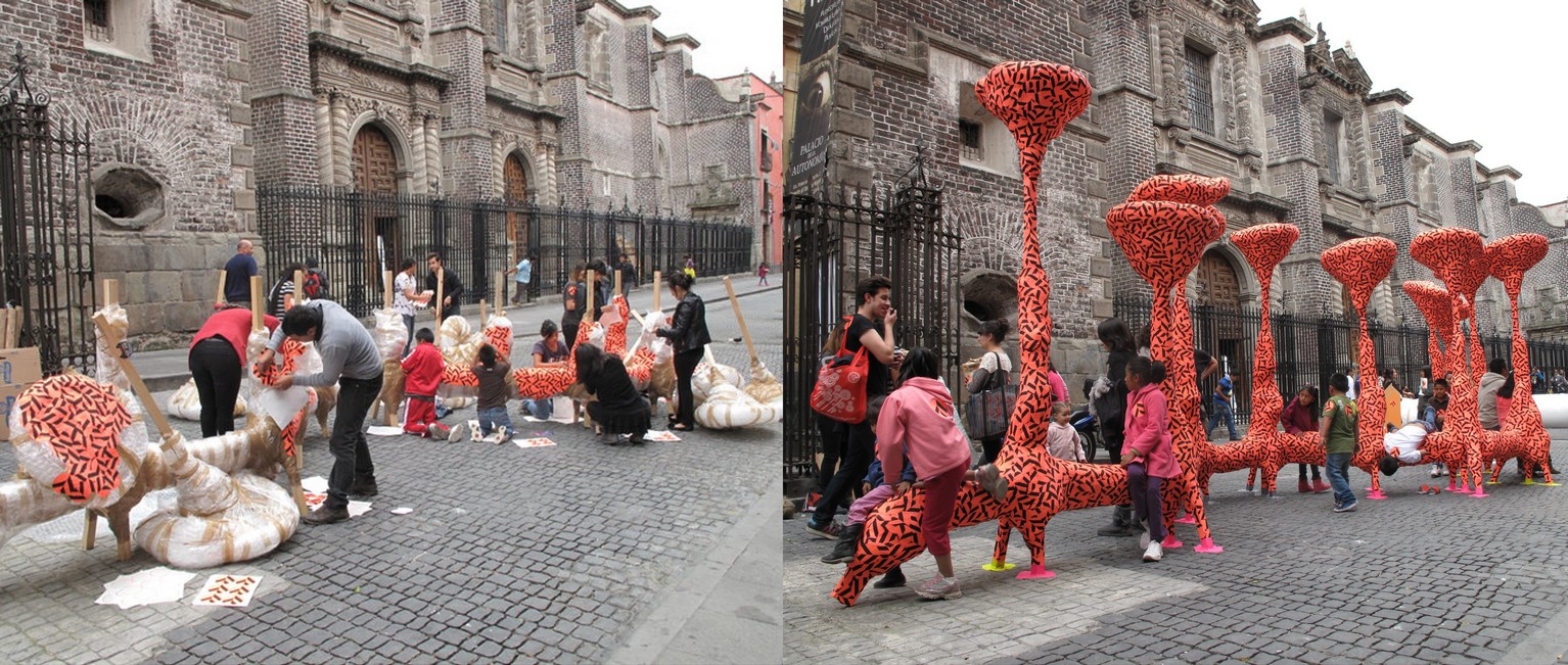 The colourful seating installations in Mexico City, courtesy of El Ultimo Grito studio