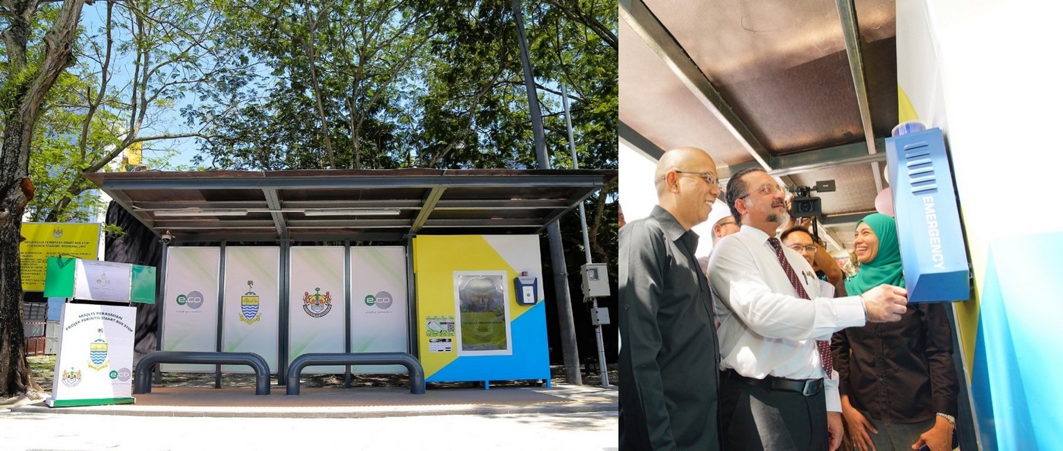 Smart bus shelter in Penang, Malaysia