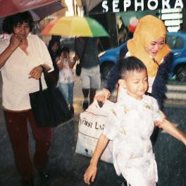 A cold, rainy day for shoppers at Bukit Bintang